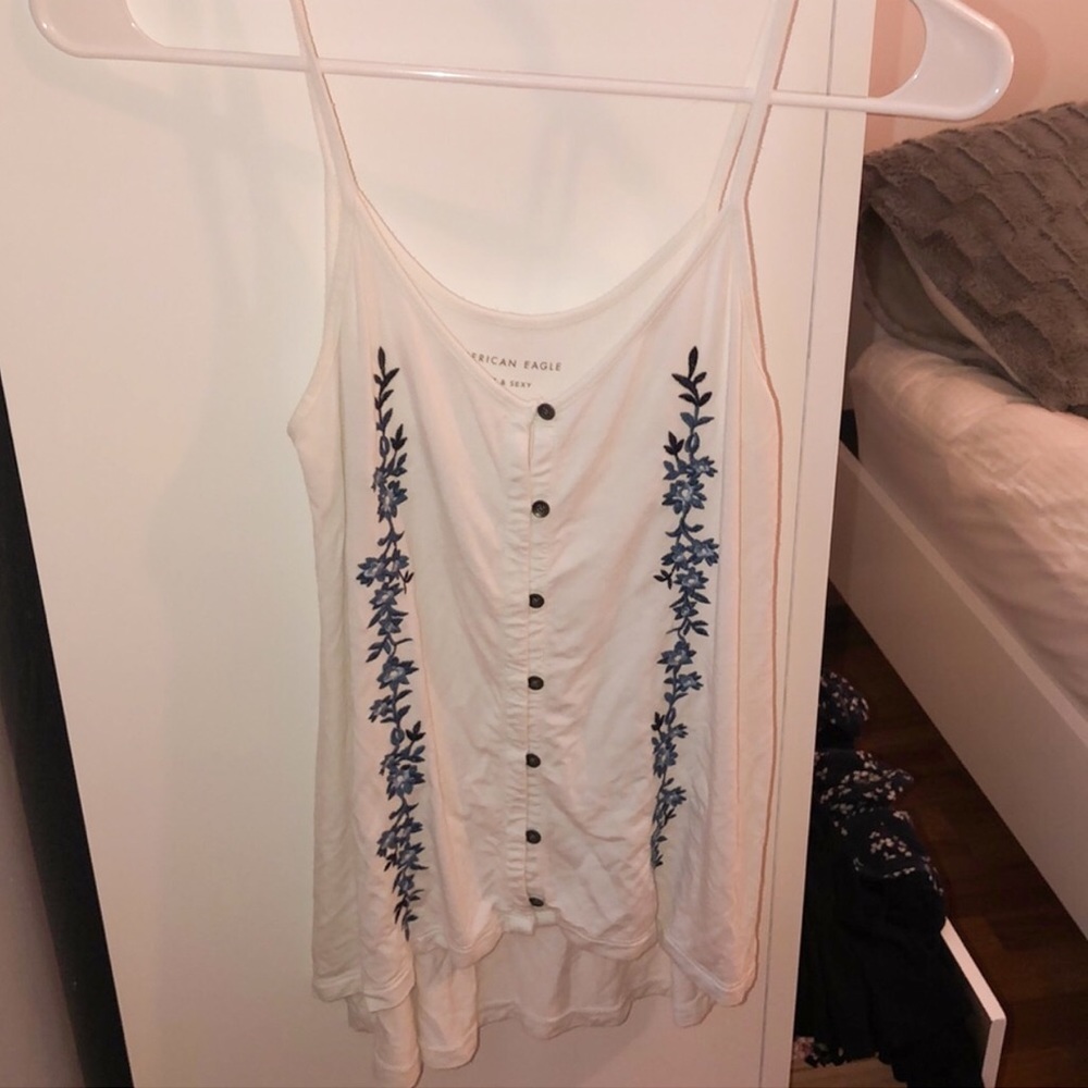 American eagle soft and sexy blue floral tank
